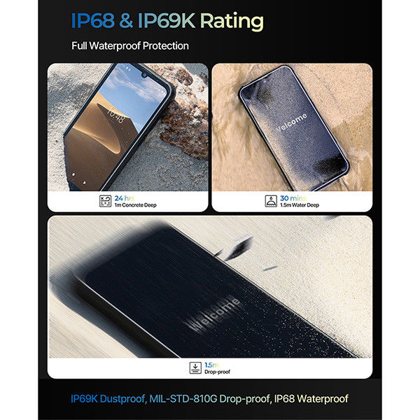 Fingerprint New Rugged 4g Feature Phone IP68 720x1560 display