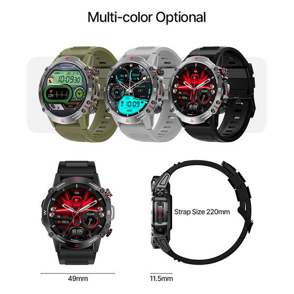 ODM Tough Rugged Outdoor Smartwatch For Work 410mAh